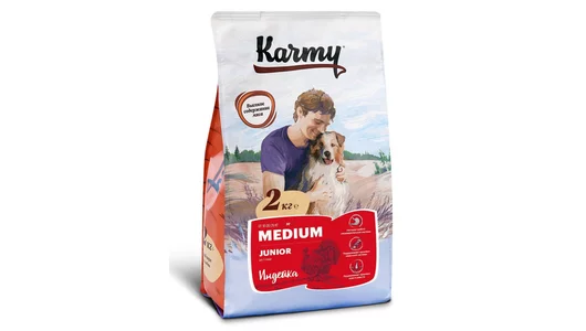 KARMY 2кг Корм для щенков средних пород Медиум Юниор Индейка