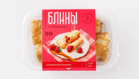 Блины с клубникой