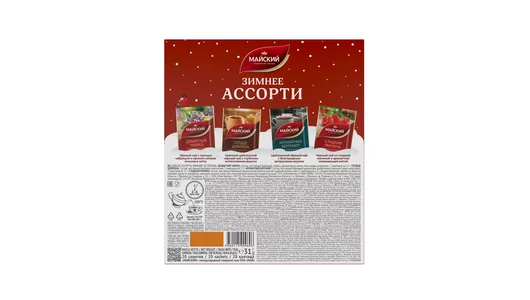 Чай ассорти Майский 3D Зимний парк 20 сашетов