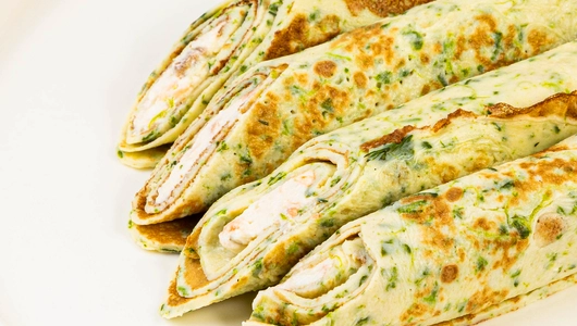 Омлет запеченный с муссом из филе лосося