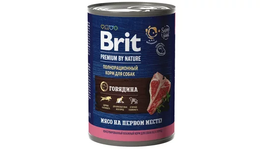 BRIT 410гр Корм для собак Premium by Nature с говядиной