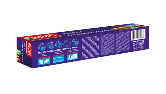 Пакет для продуктов Paclan с замком-застежкой 27х28 3 л 10 шт Пакет для продуктов Paclan с замком-застежкой 27х28 3 л 10 шт