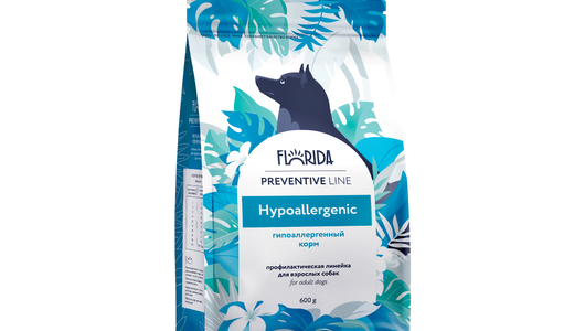 FLORIDA prof (профилактика) Hypoallergenic сухой корм для собак при пищевой аллергии, 600 г