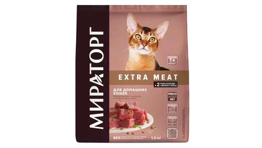 Сухой корм WINNER 1,2кг для домашних кошек с говядиной Black Angus Extra Meat