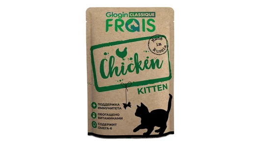 Корм FRAIS CLASSIQUE 85гр для котят с курицей в нежном соусе (пауч)