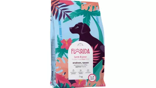 FLORIDA Сухой корм для взрослых собак крупных пород с ягненком и грушей, Maxi Adult Lamb, 1 кг