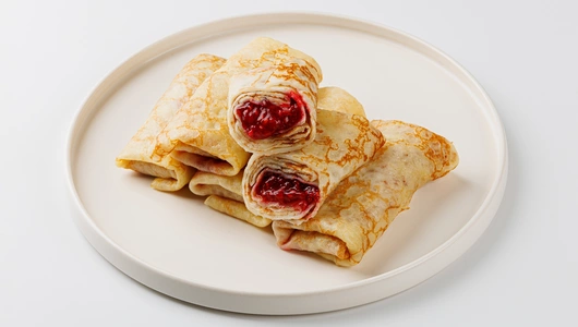 Блинчики с малиной, зам.