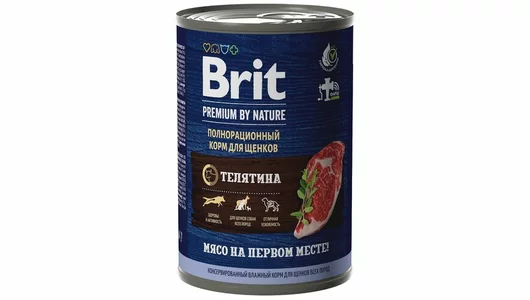 BRIT 410гр Корм для щенков Premium by Nature с телятиной