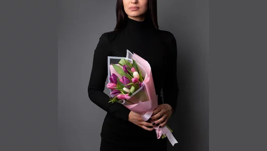 Букет Тюльпан, 15 шт, Пастель Микс