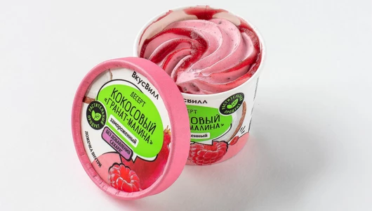 Десерт кокосовый замороженный "Гранат-Малина" Десерт кокосовый замороженный "Гранат-Малина"