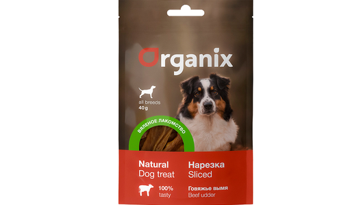 Organix лакомства Вяленое лакомство для собак «Говяжье вымя нарезка», 40г