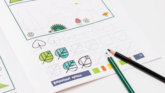 Книжка-прописи "Листочки, елочки, грибочки"