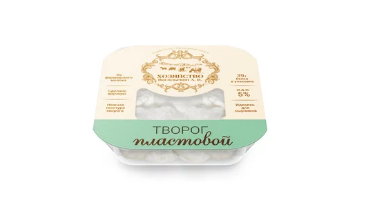 Творог Хозяйство Васильевой А.В. пластовой 5% 300 г