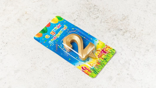 Свеча для торта "Цифра два"