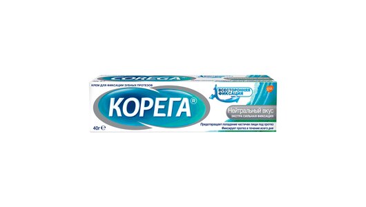 Corega Корега Нейтральный вкус, крем для&nbsp;фиксации зубных протезов, 40 г