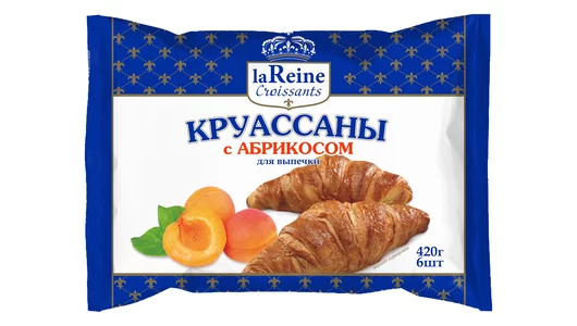 Круассаны La Reine с абрикосовой начинкой для выпечки замороженные 420 г