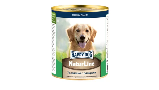 HAPPY DOG 970гр для собак, телятина с овощами Natur Line