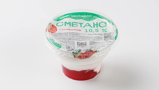 Сметана с клубникой 10,5%, 150 г