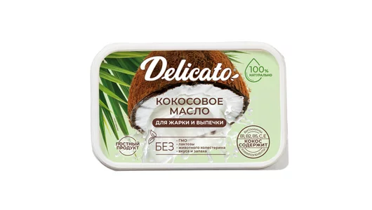 Масло кокосовое Delicato рафинированное отбеленное дезодорированное 200 г Масло кокосовое Delicato рафинированное отбеленное дезодорированное 200 г