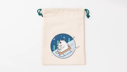 Мешочек для подарков "Мишка на санках"