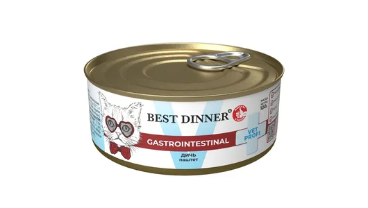 Консервы Best Dinner Vet Profi Gastrointestinal для кошек с чувствительным пищеварением, Паштет из дичи 100гр