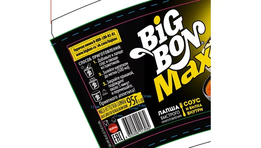 Лапша Big Bon Max куриная с&nbsp;пряным вкусом стакан 95 г