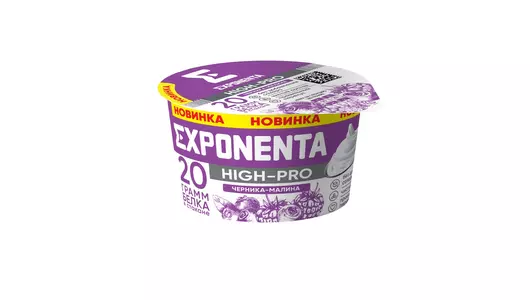 Продукт кисломолочный Exponenta High-Pro со вкусом черника-малина обезжиренный 160 г