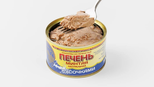 Печень минтая натуральная кусочками, 227 г