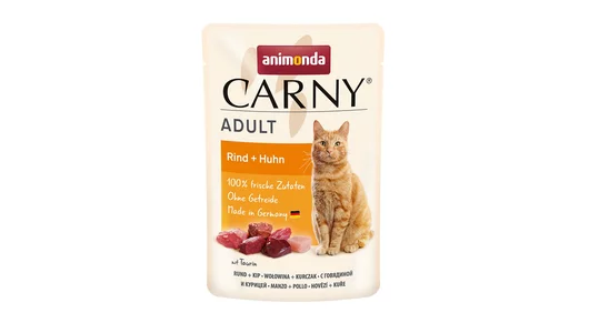 ANIMONDA 85гр Корм для кошек CARNY Adult с говядиной и курицей (пауч)