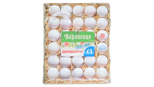 Яйцо куриное Вараксино С1 Деревенское белое/коричневое 30 шт
