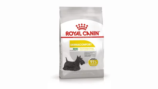 Royal Canin Корм сухой для взрослых собак мелких размеров при раздражениях и зуде кожи, Mini Dermacomfort, 3кг