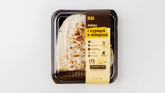 Лепешка с курицей и овощами