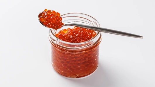 Икра кеты зернистая соленая ст/б охл., 100 г Икра кеты зернистая соленая ст/б охл., 100 г