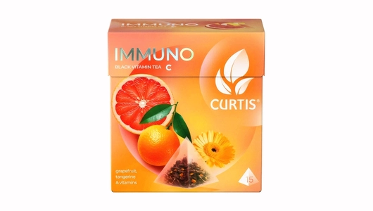 Чай черный Curtis Immuno с цедрой апельсина и лимона в пирамидках 15х1,7 г