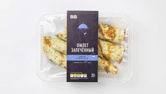 Омлет запеченный с муссом из филе лосося