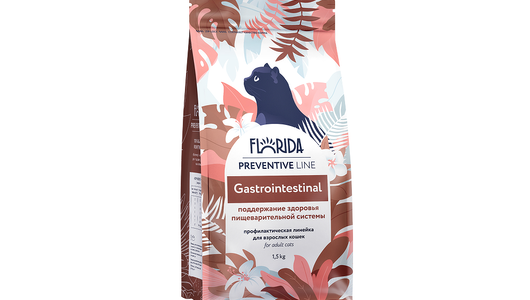 FLORIDA prof (профилактика) Gastrointestinal сухой корм для кошек для поддержания здоровья пищеварительной системы, 1,5 кг