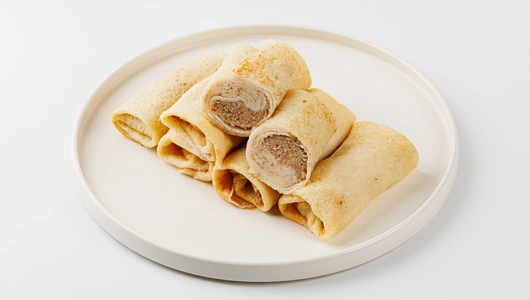 Блинчики с мясом, зам.