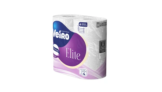 Бумага туалетная Veiro Elite Extra 4-слойная 4 рулона Бумага туалетная Veiro Elite Extra 4-слойная 4 рулона