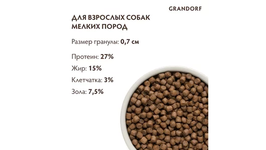 Корм сухой Grandorf Ягненок с индейкой для собак мини-пород 3 кг Корм сухой Grandorf Ягненок с индейкой для собак мини-пород 3 кг