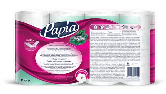 Бумага туалетная Papia Exotics ароматизированная 3-слоя 8 рулонов