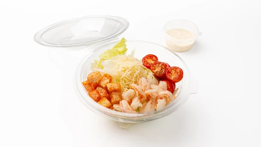 Салат Цезарь с креветками