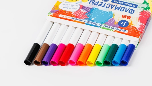 Набор цветных фломастеров на водной основе, 12 шт