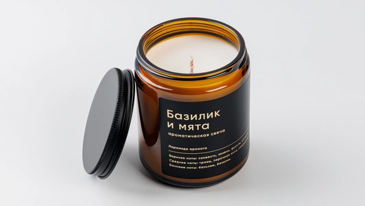 Свеча ароматическая "Базилик и Мята"