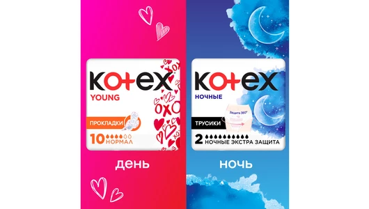 Прокладки-трусики Kotex Ночные 2 шт Прокладки-трусики Kotex Ночные 2 шт