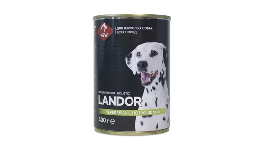 LANDOR 400гр Корм для собак перепелка с потрошками