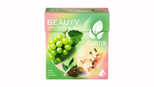 Чай зеленый Curtis Beauty с кусочками винограда в пирамидках 15х1,7 г Чай зеленый Curtis Beauty с кусочками винограда в пирамидках 15х1,7 г