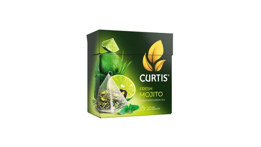 Чай зеленый Curtis Fresh Mojito с цедрой цитрусовых и ароматом мохито листовой 20х1,7 г