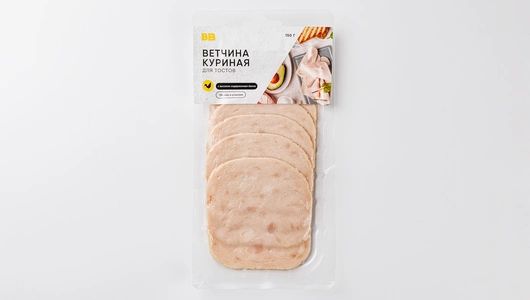 Ветчина куриная Для тостов, нарезка Ветчина куриная Для тостов, нарезка