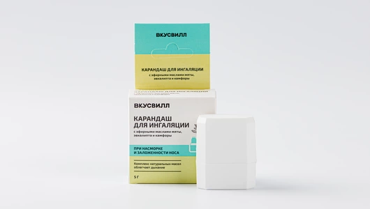 Карандаш для ингаляции с эфирными маслами мяты, эвкалипта и камфоры