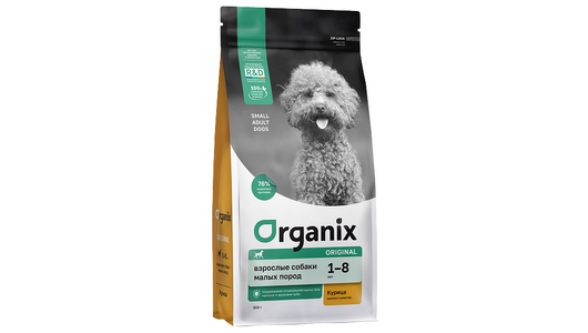 Organix сухой корм Сухой корм для взрослых собак малых пород с курицей, фруктами и овощами, Adult Dog Small Breeds Chicken, 800 г